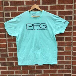 Columbia PFG Tee Mens XL Mint Green Outdoors Fishing